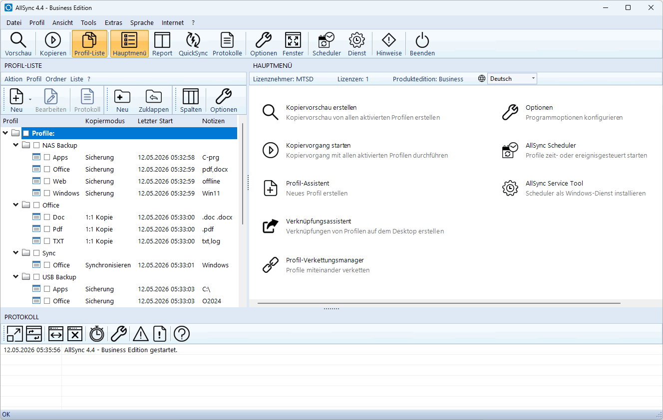 AllSync Datensicherung Software